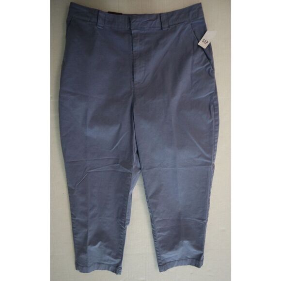 Gap 815869-02-1 Women's Sz 10 Blue Straight Leg Mid-Rise Stretch Khaki Pants - Picture 1 of 10